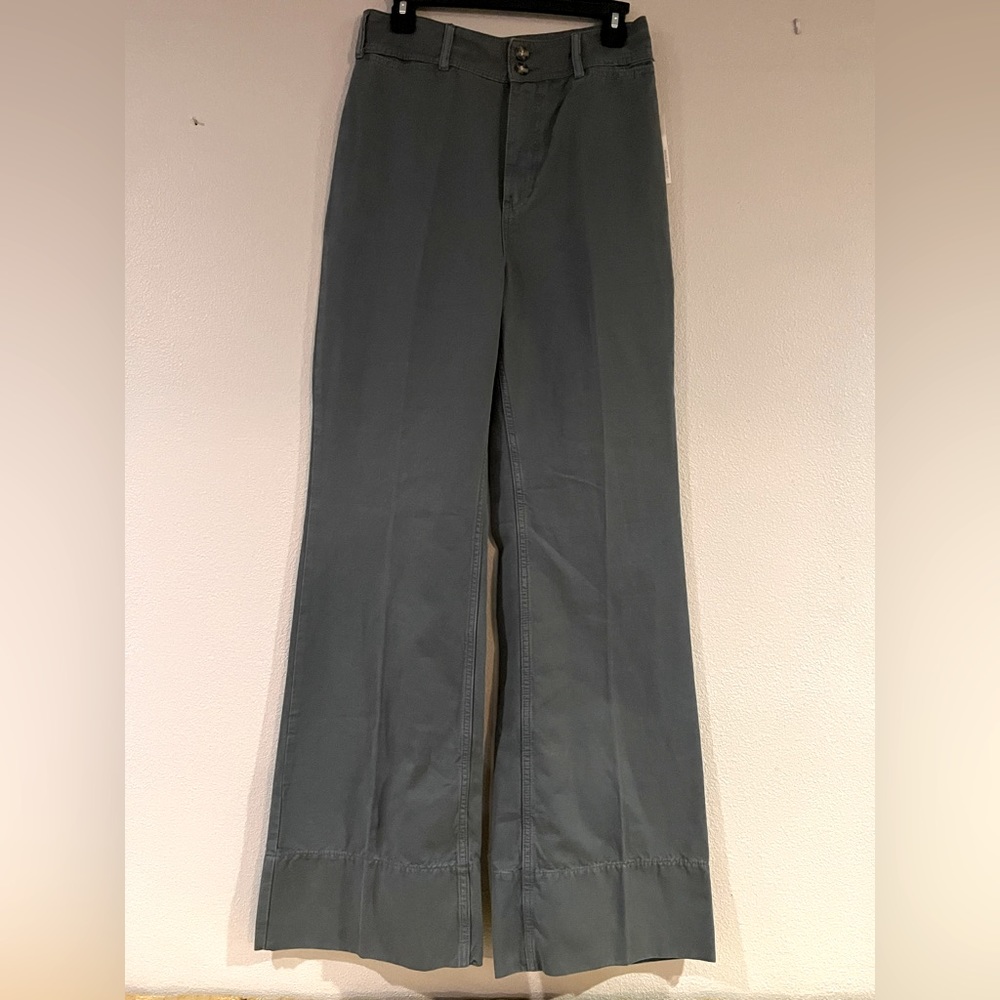Free people / we the free high-waisted, wide leg pants in size 30, gray-green